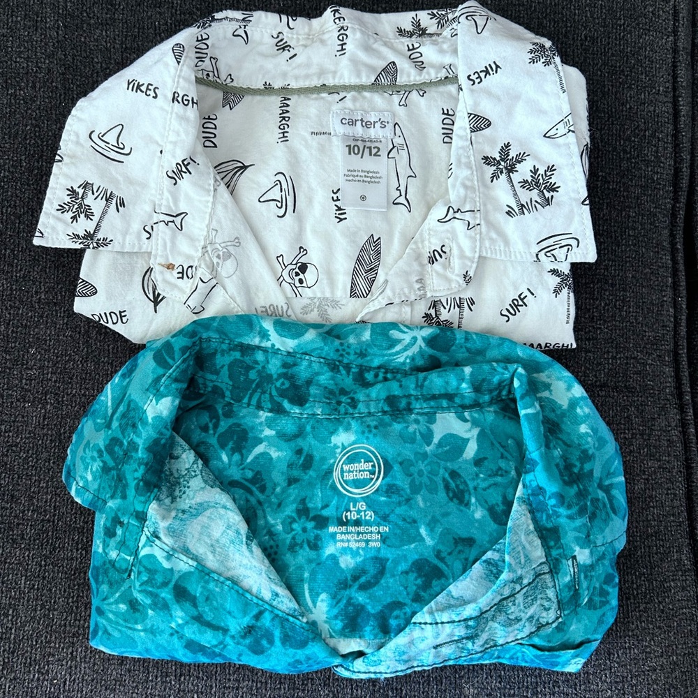 Bundle 
Carters and Wonder Nation
Short sleeve, button downs
Size: 10-12